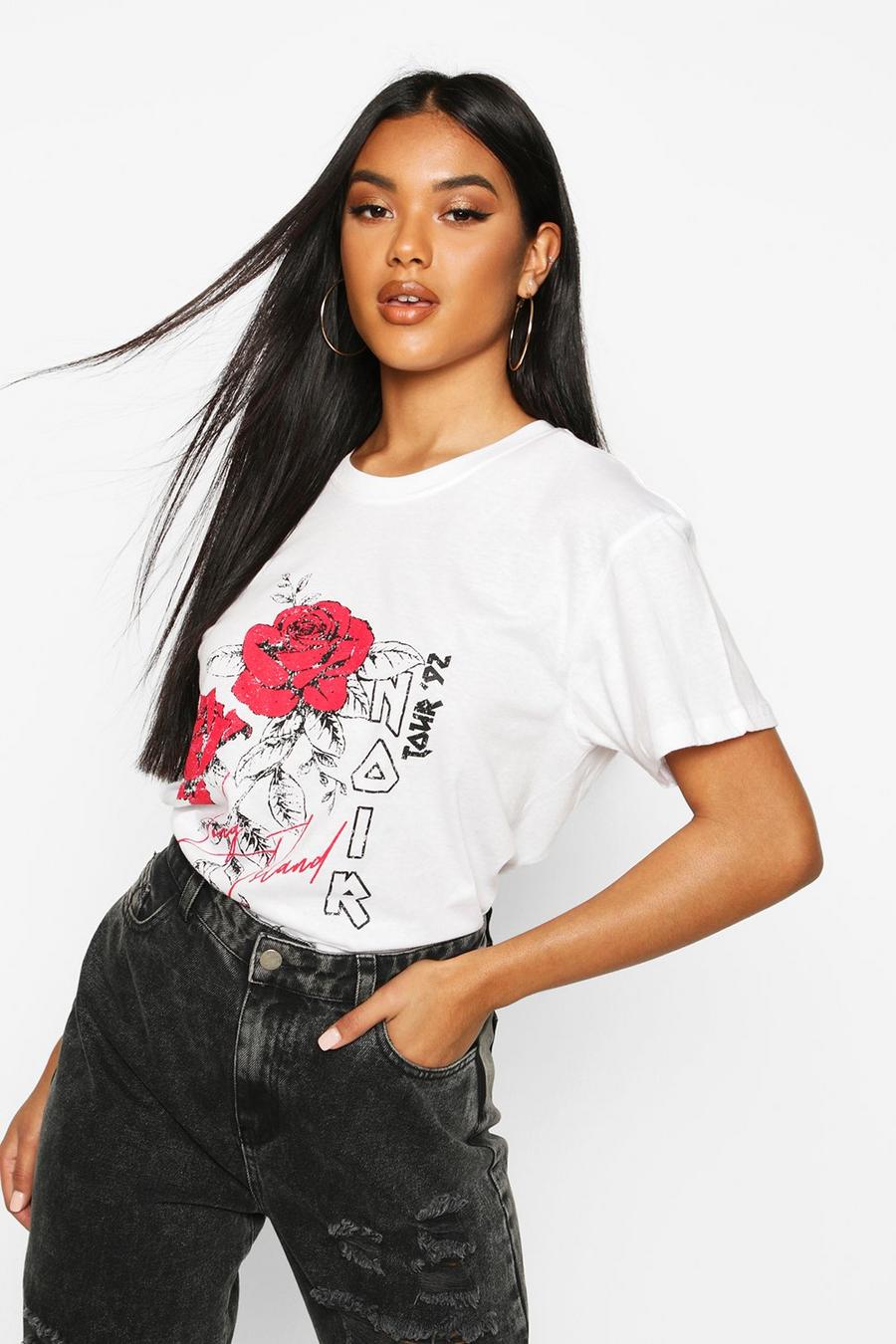 T-Shirt mit „Rose Noir Tour“-Slogan image number 1