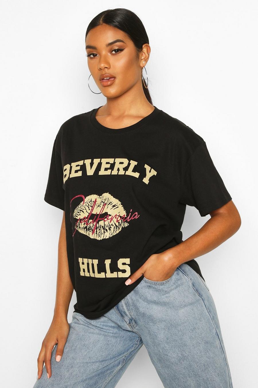 Beverly Hills Lip Slogan T-Shirt image number 1