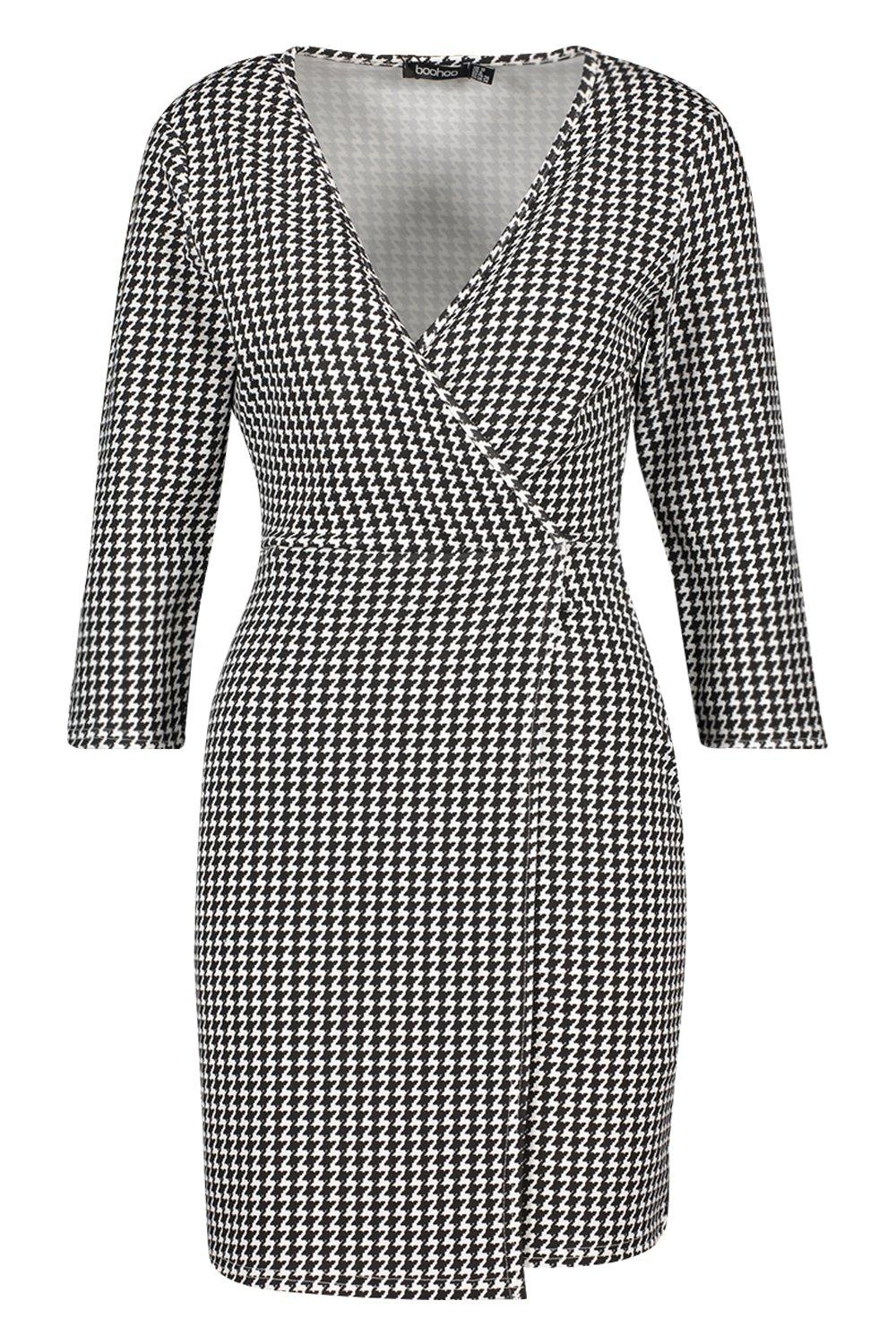 boohoo dogtooth dress