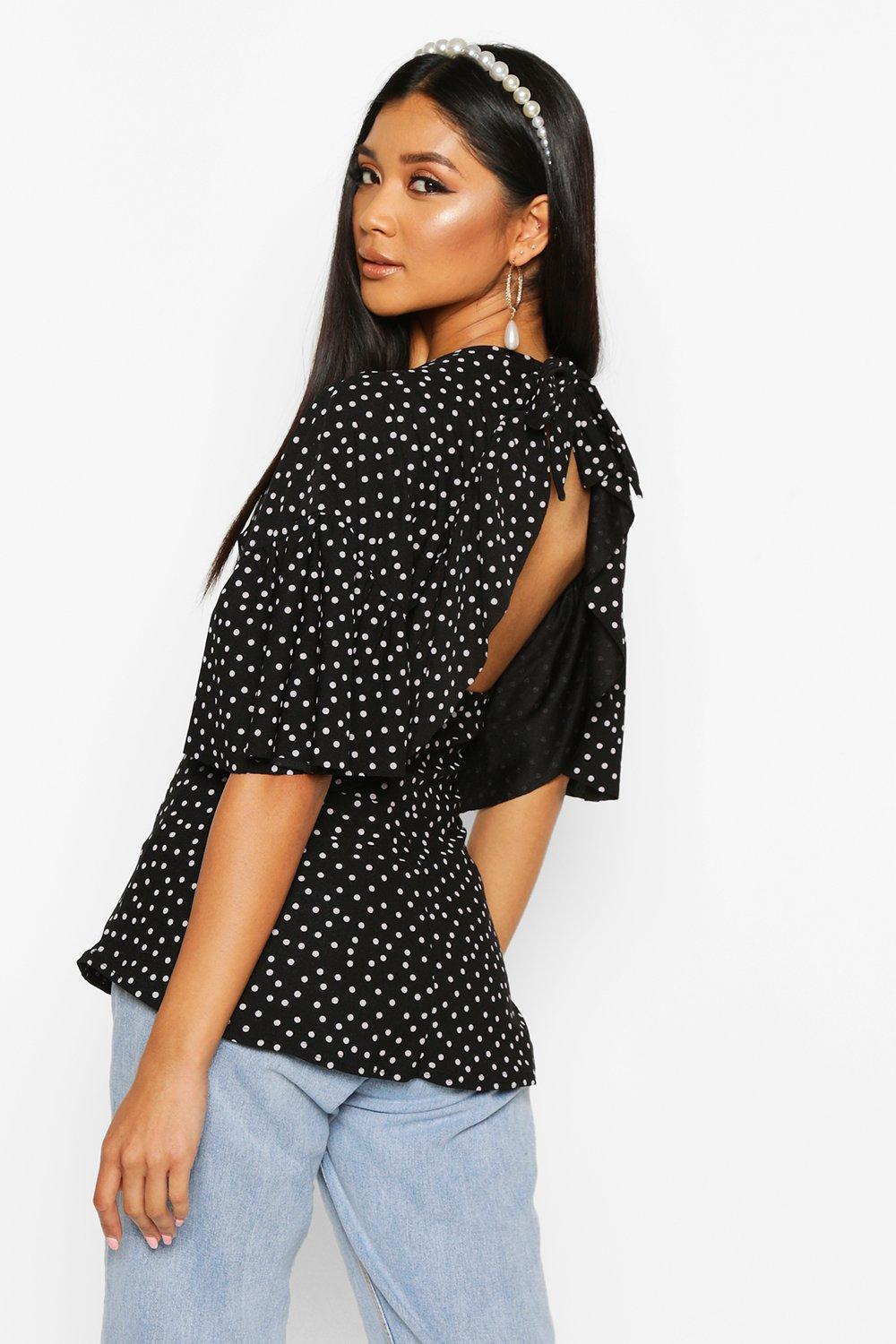 polka dot peplum top