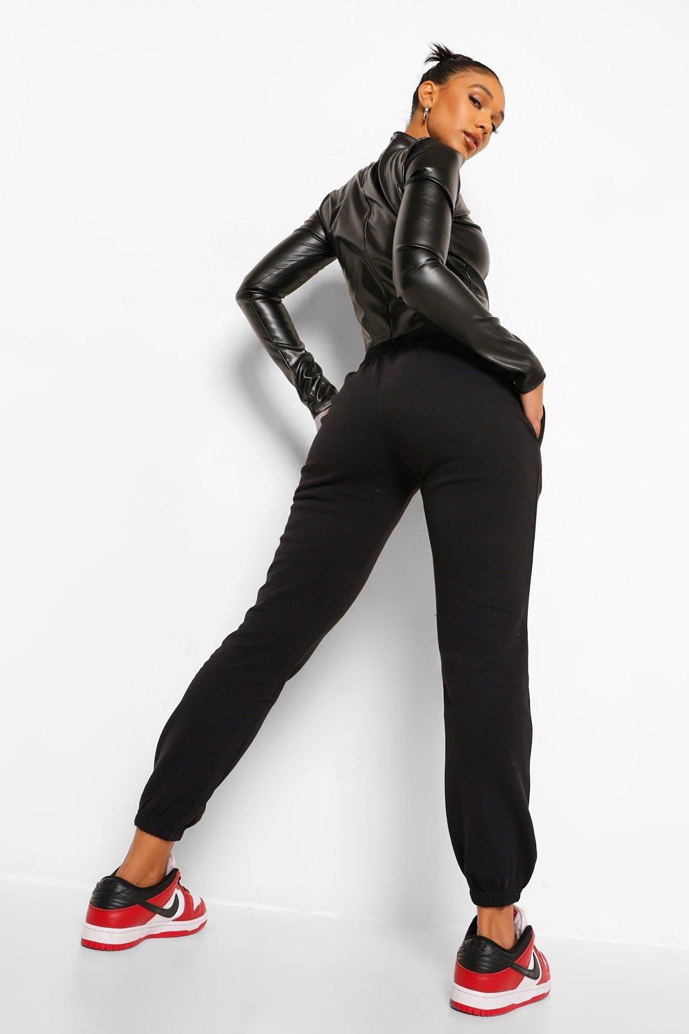 Black The Mix & Match Oversized Track Pants | boohoo