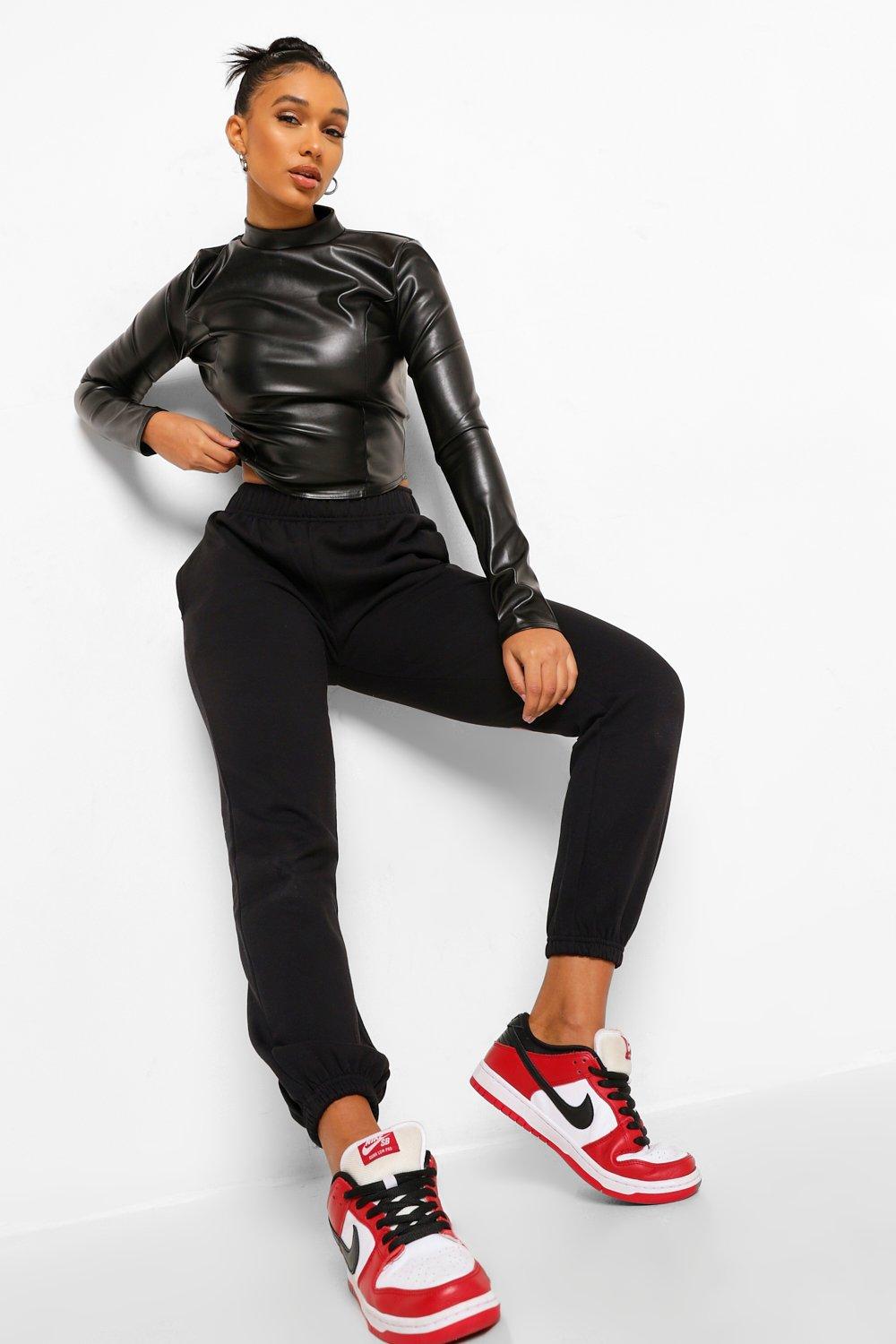 Black The Mix & Match Oversized Track Pants | boohoo