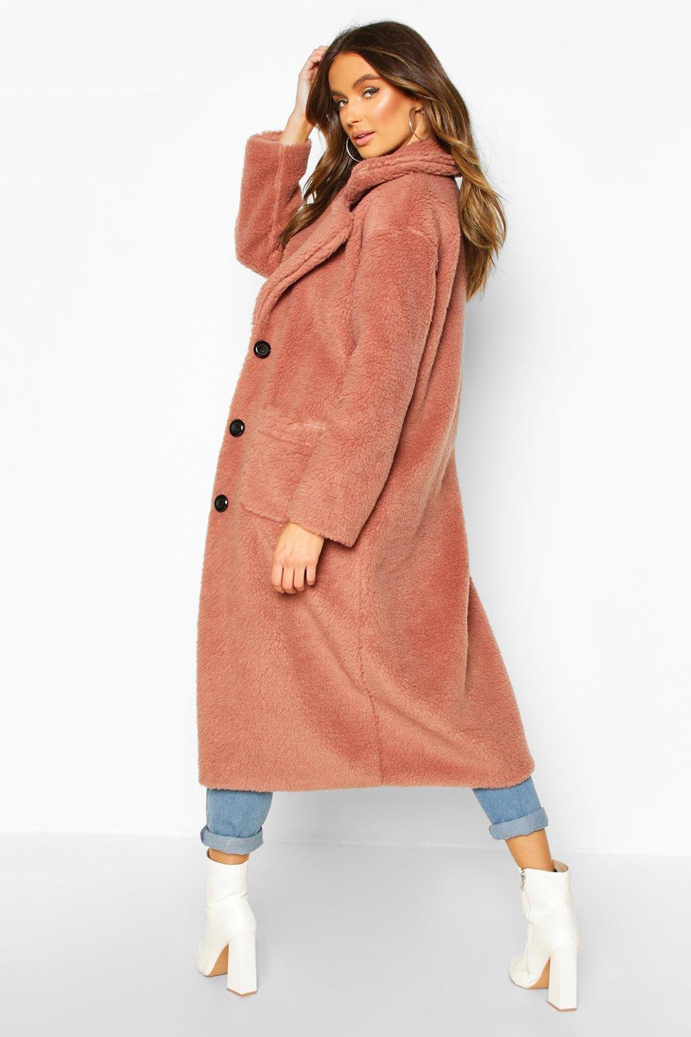 boohoo teddy faux fur coat