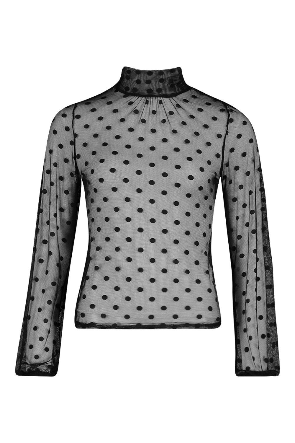 High neck polka dot top hotsell