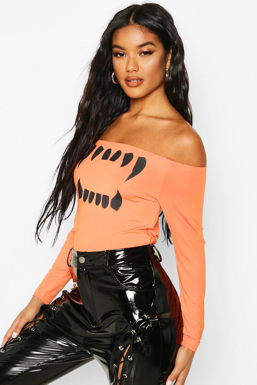 Halloween Fangs Off The Shoulder Body image number 1