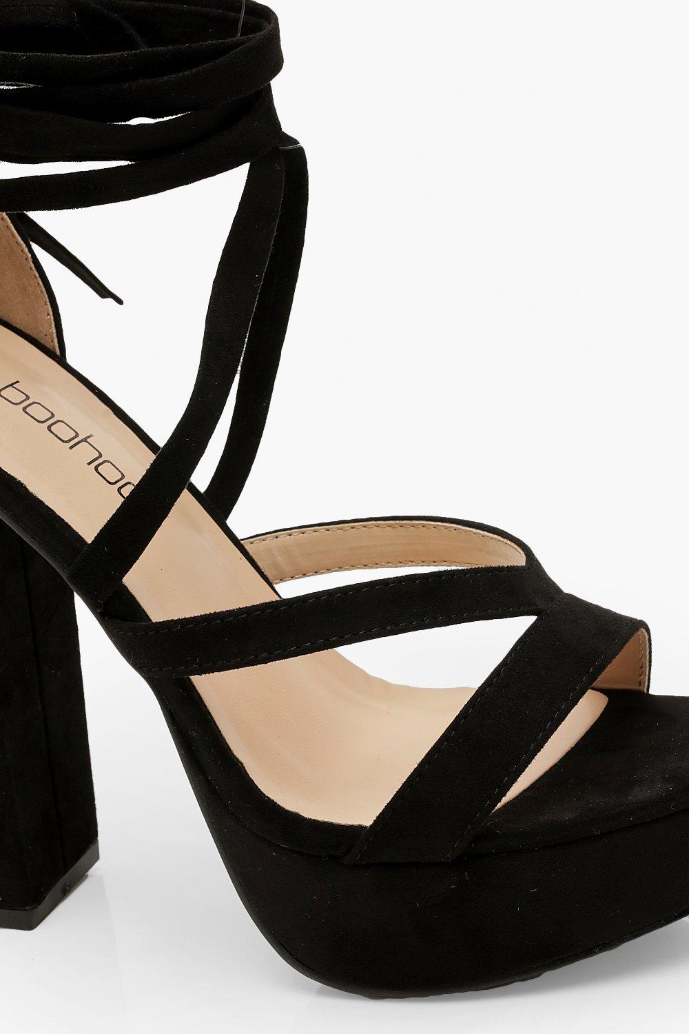 Strappy Platform Heels boohoo