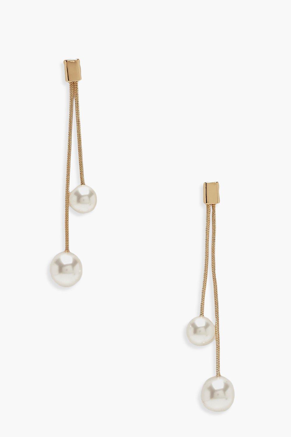 Double pearl drop deals earrings