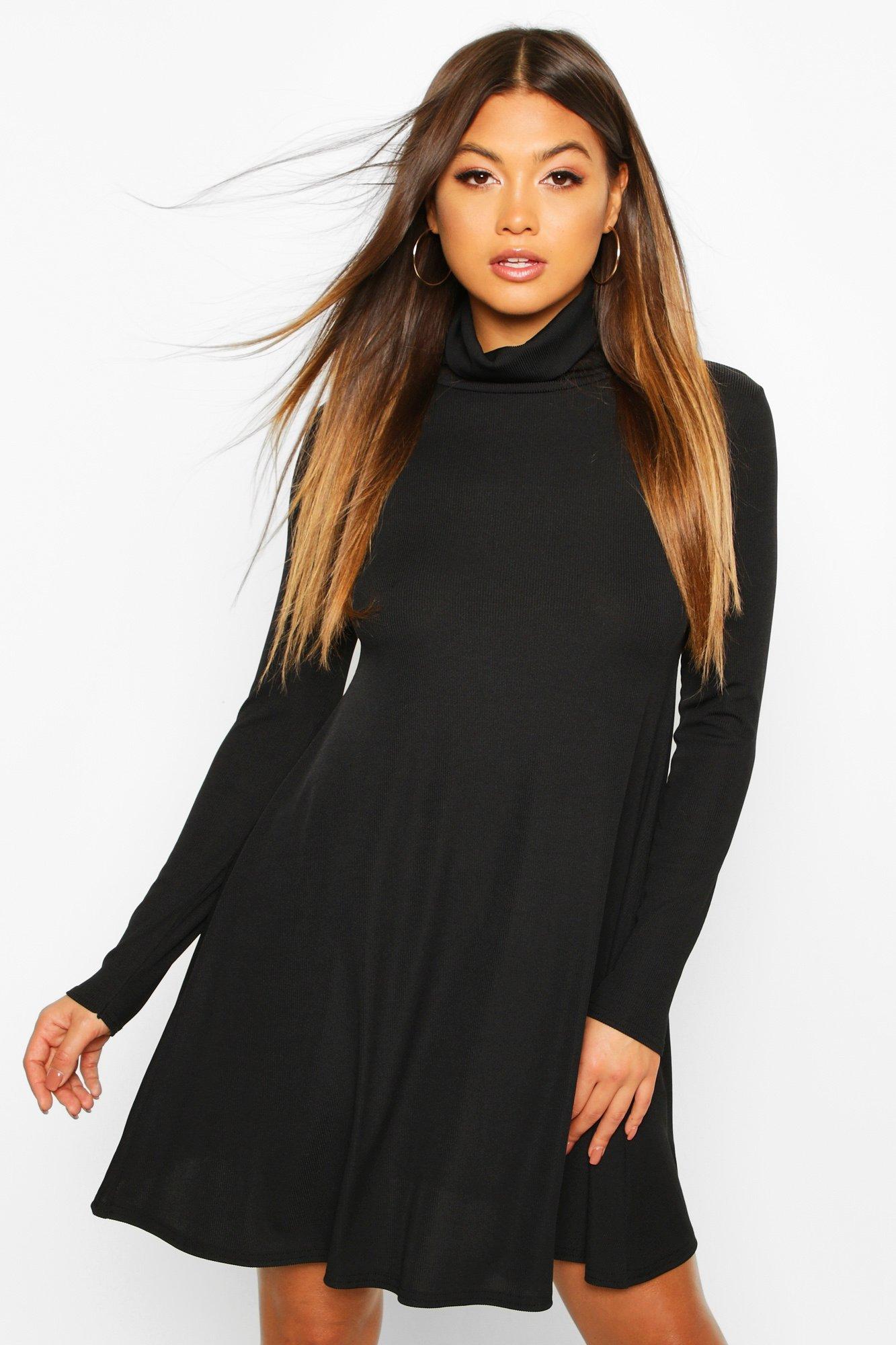 turtleneck swing dress