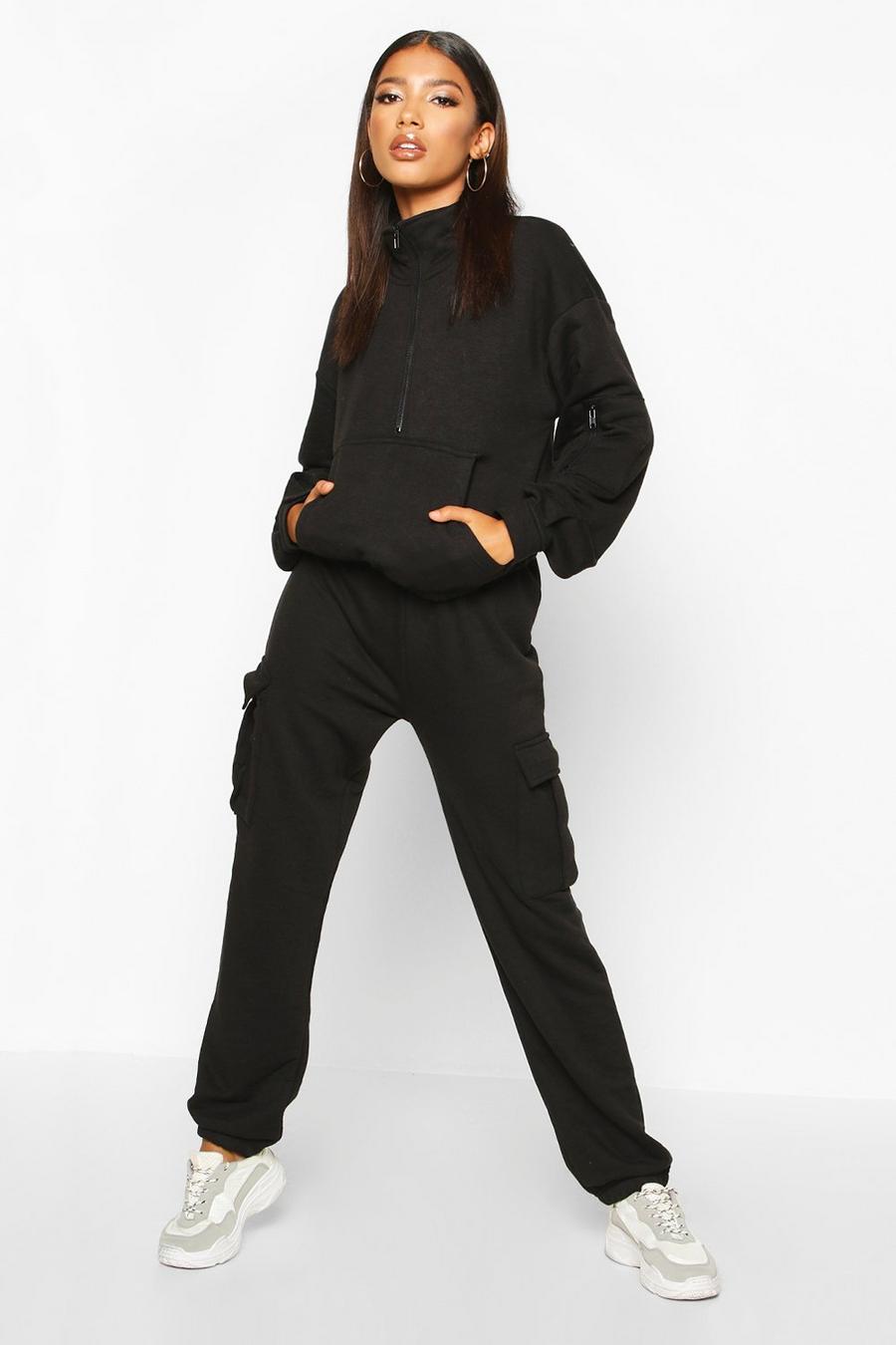 Utility Pocket Joggers and Sweat Tracksuit, Black image number 1