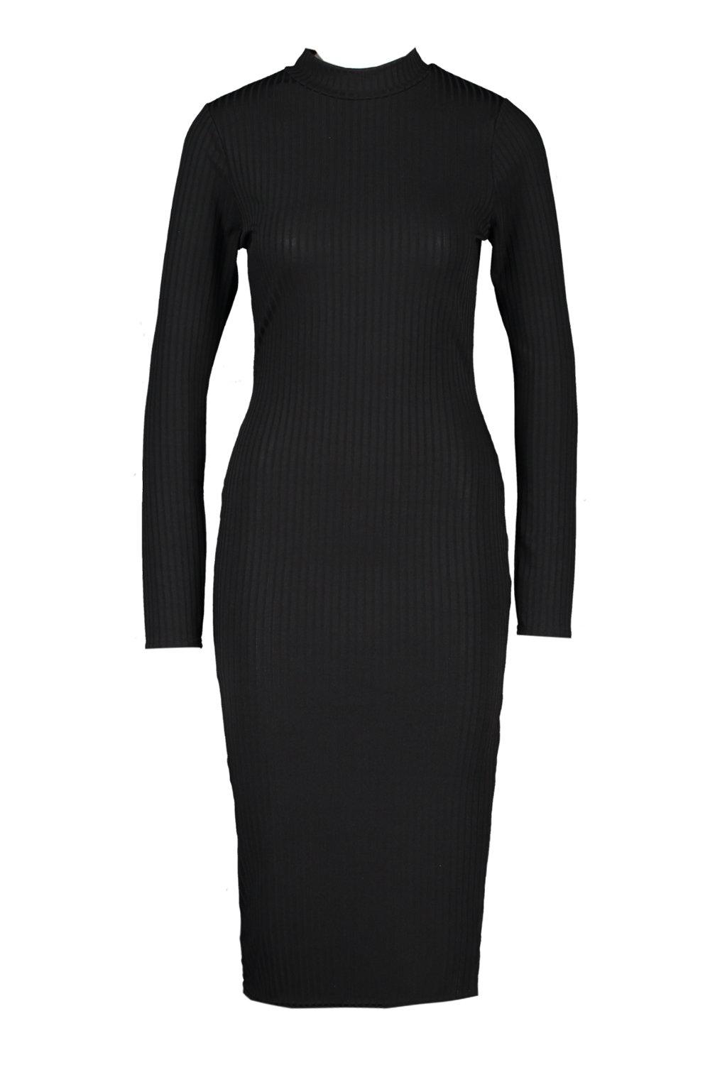 Jumbo rib split side midi dress deals