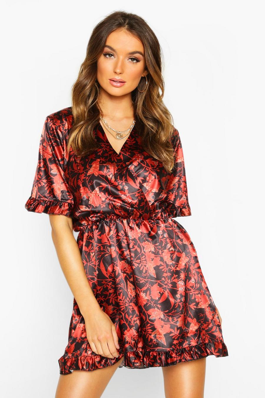 Autumnal Floral Ruffle Playsuit image number 1