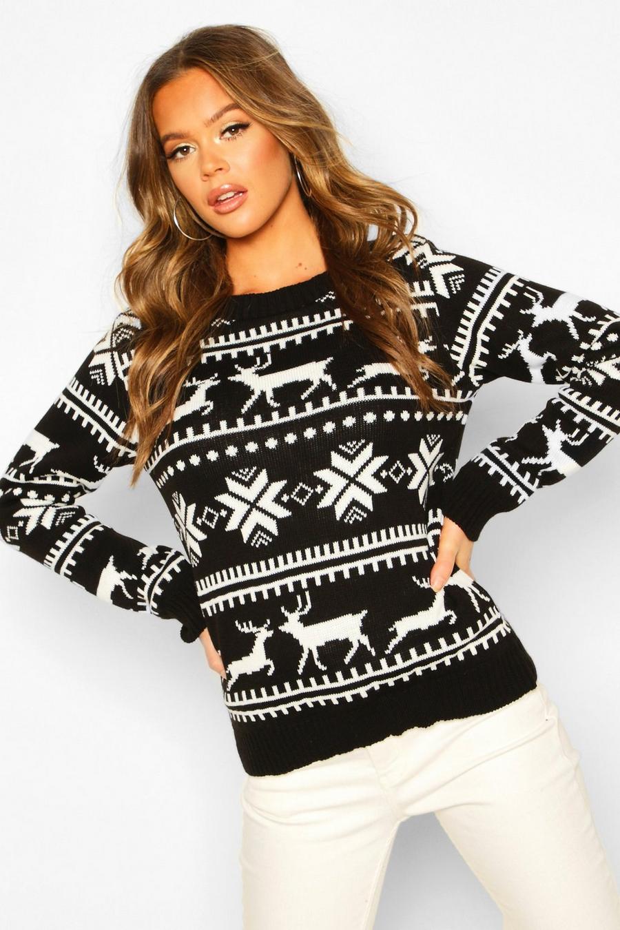 Pullover mit weihnachtlichem Norwegermuster, Schwarz image number 1