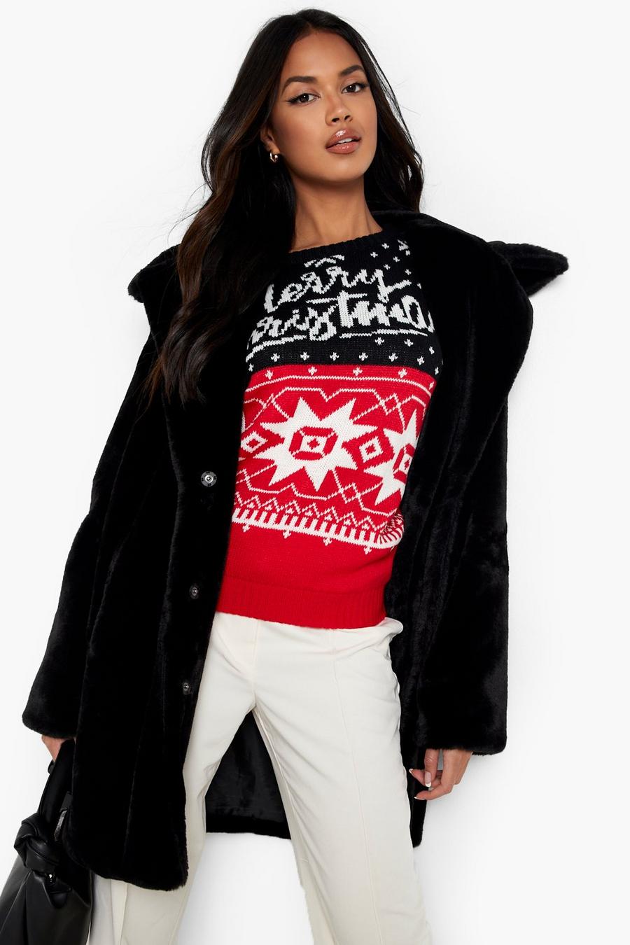 Black Fairisle Christmas Sweater image number 1