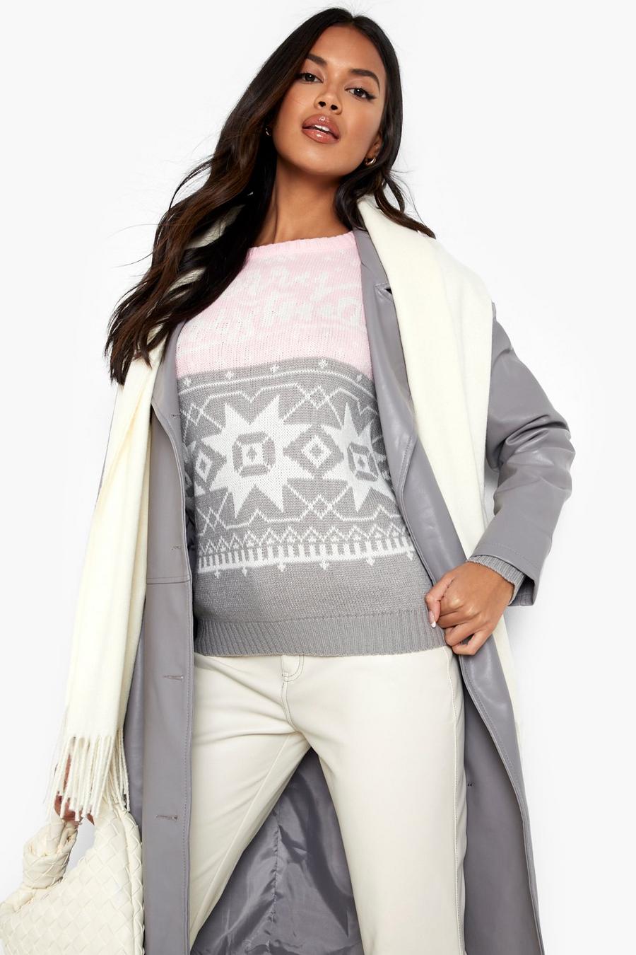 Grey Fairisle Christmas Sweater image number 1