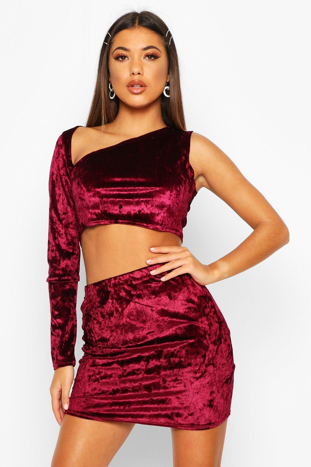 velvet co ord skirt