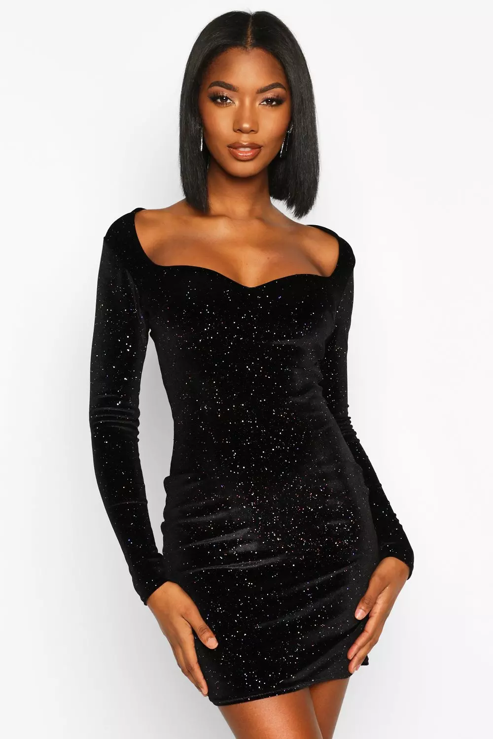 Black velvet hot sale sweetheart dress