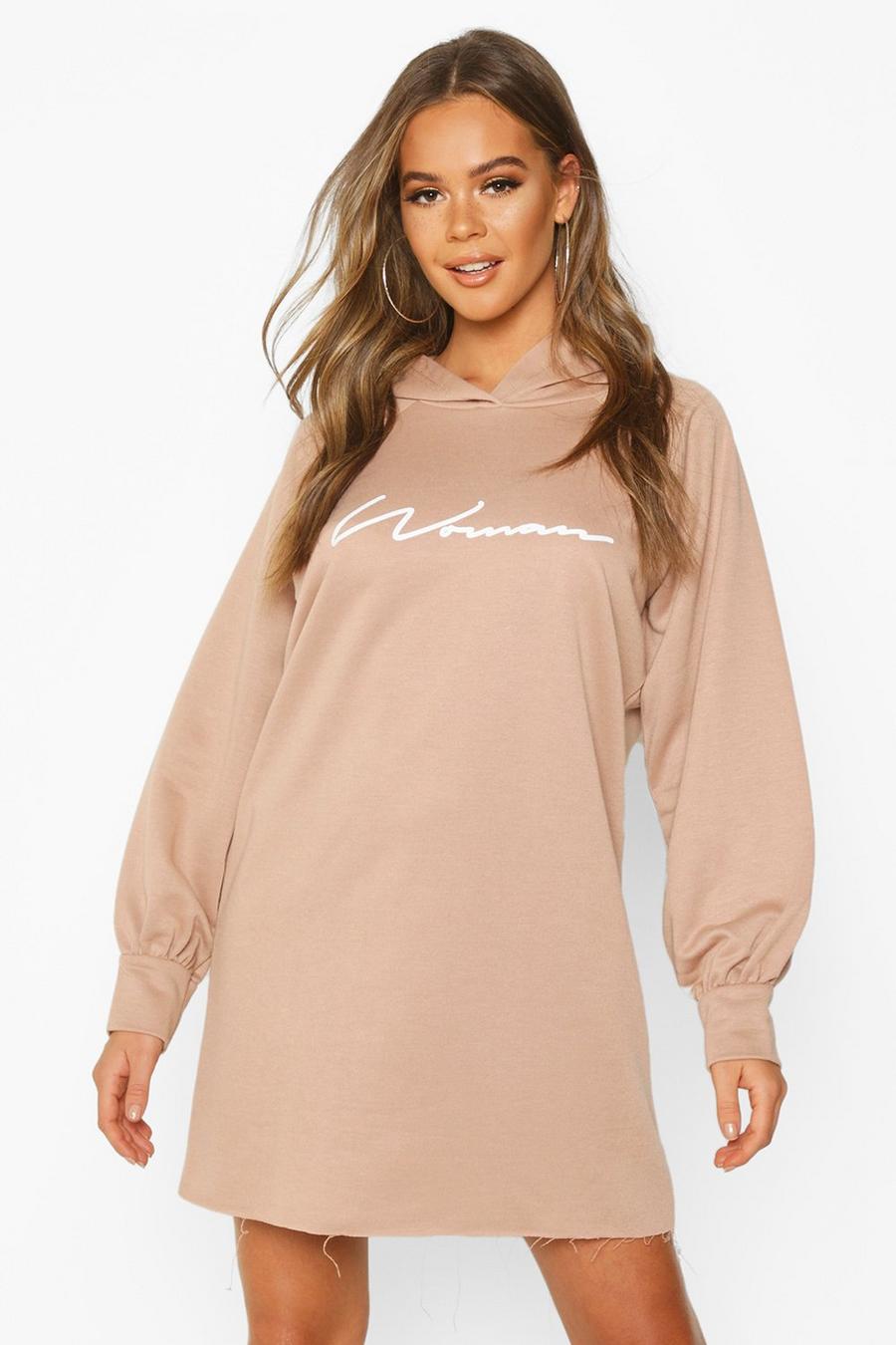 Woman Signature Oversize sweatshirtklänning med huva image number 1
