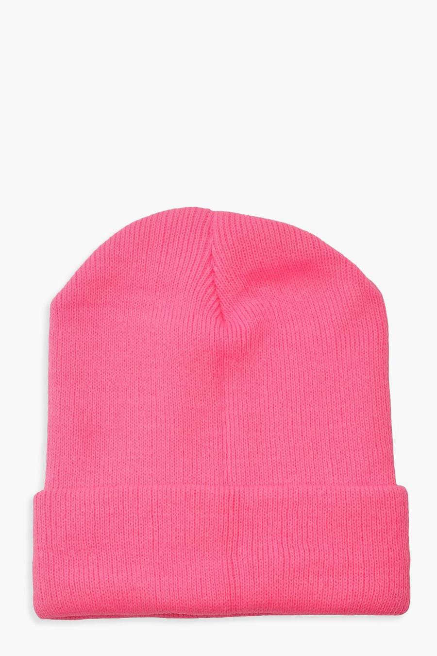Pink Basic Knitted Beanie image number 1