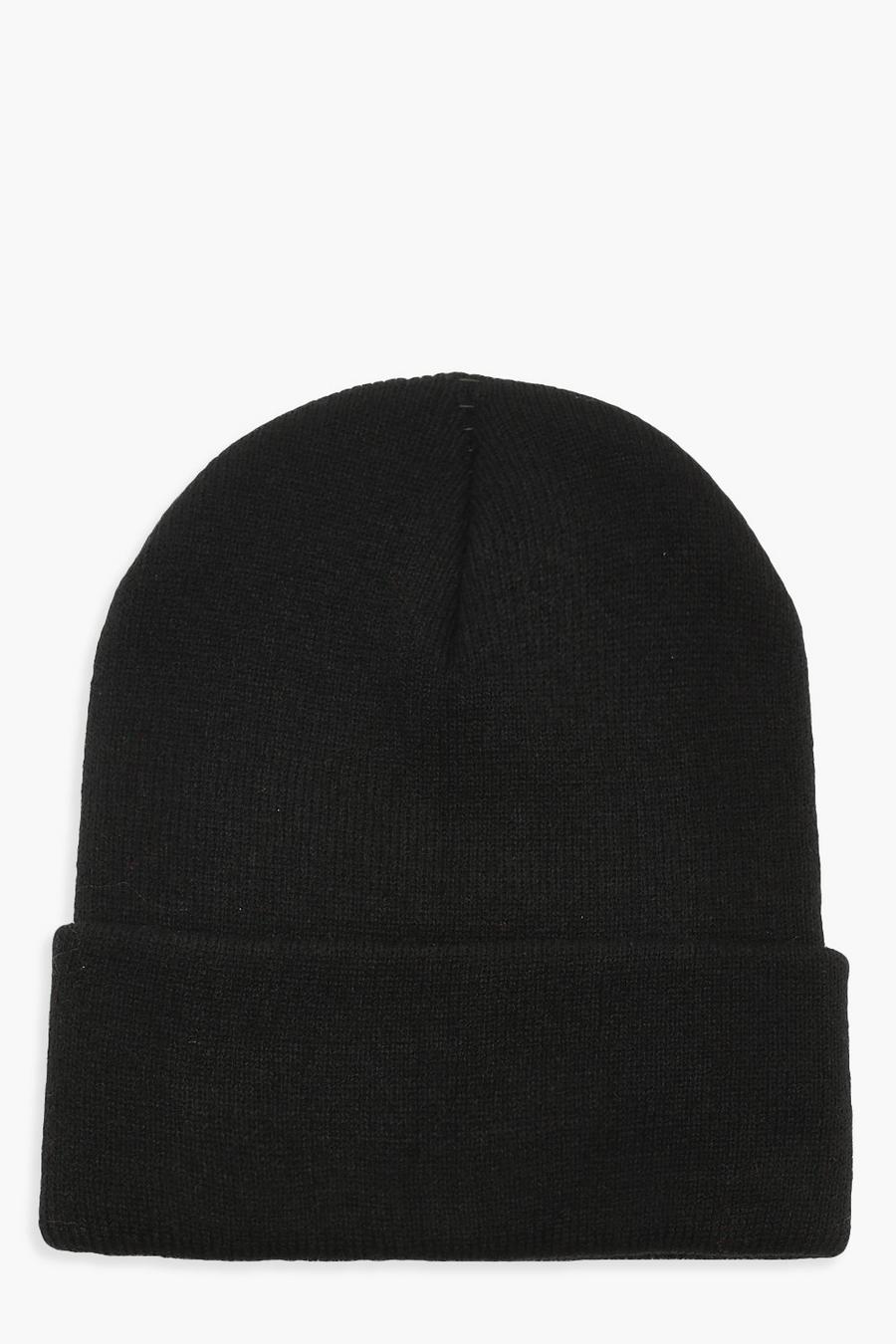 שחור black כובע צמר סרוג בייסיק