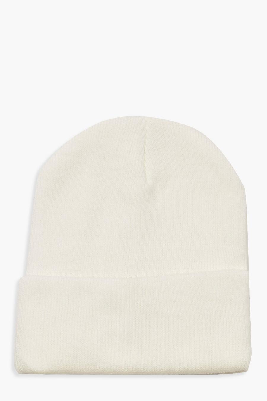 Cream Basic Knitted Beanie image number 1