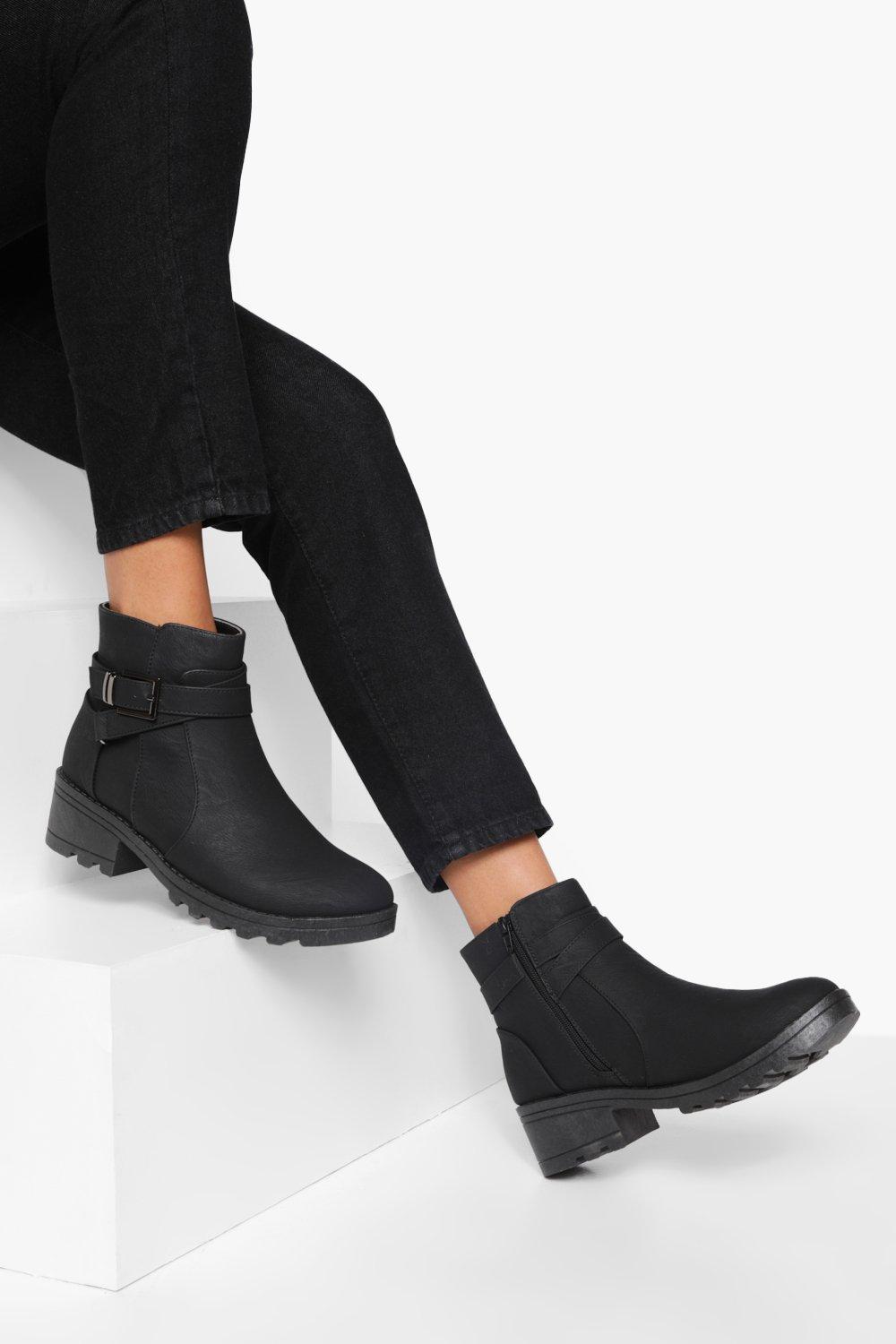 Boohoo Double Buckle Chelsea Ankle Boots