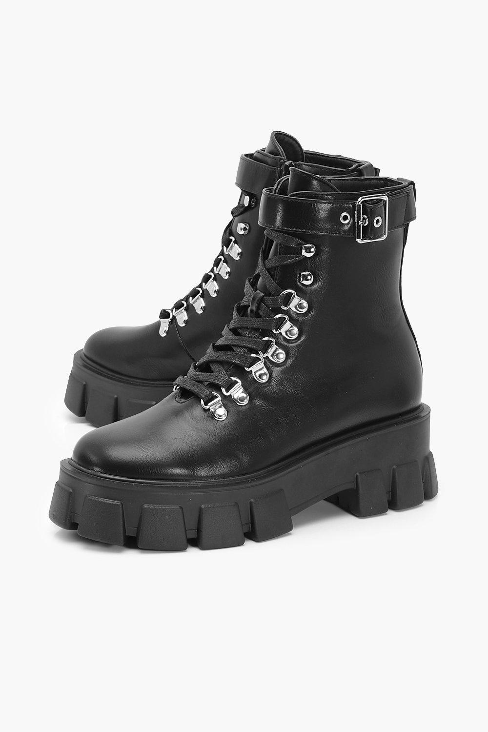 Belt Chunky Sole Hiker Boots