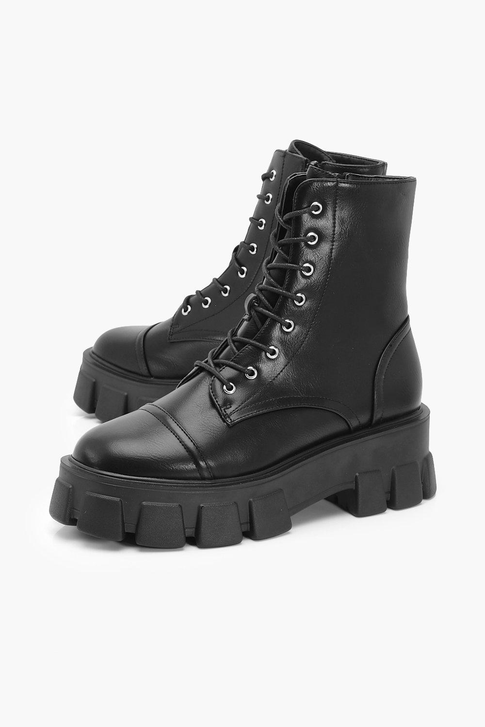 combat boots boohoo