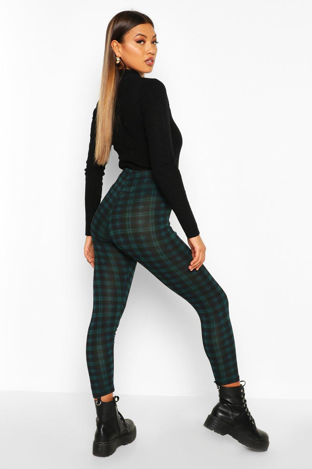 Plaid Check Basic Jersey Leggings