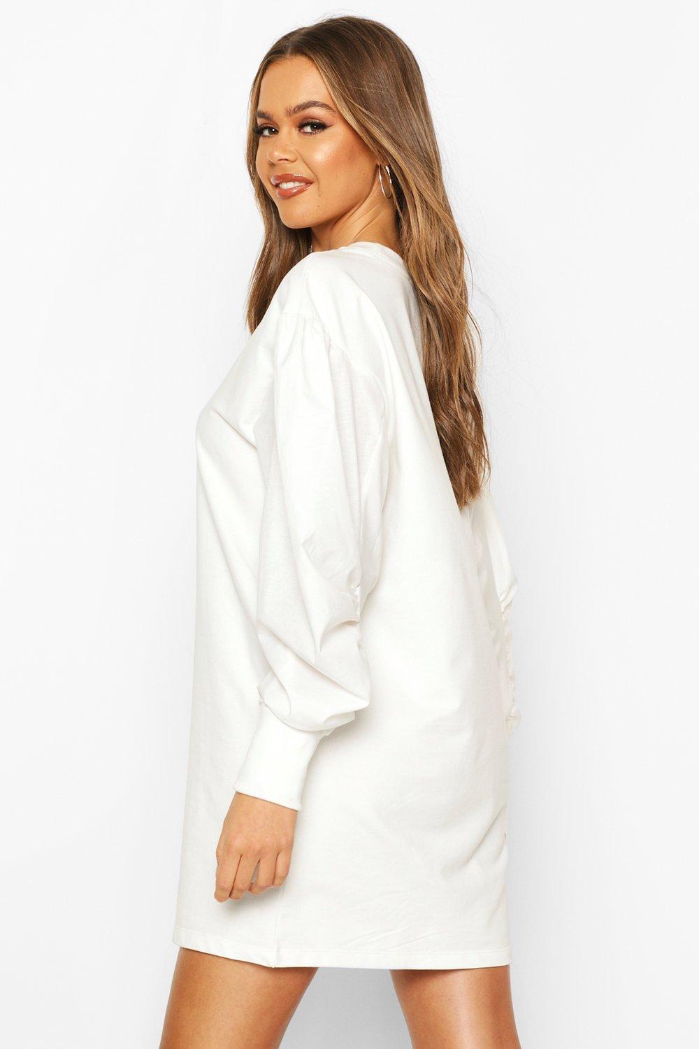 Puff sleeve sweatshirt store dress