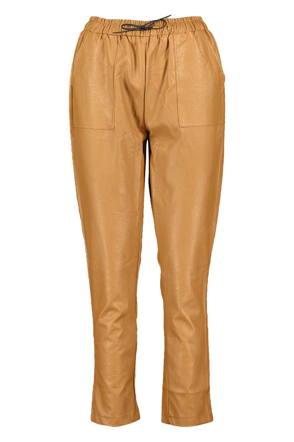 boohoo leather joggers