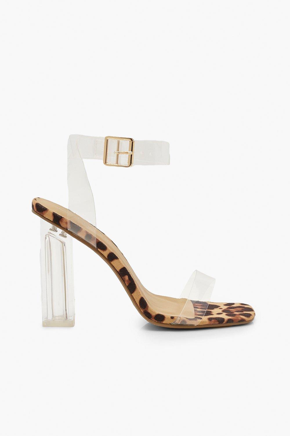 Leopard Clear Block Heel 2 Parts