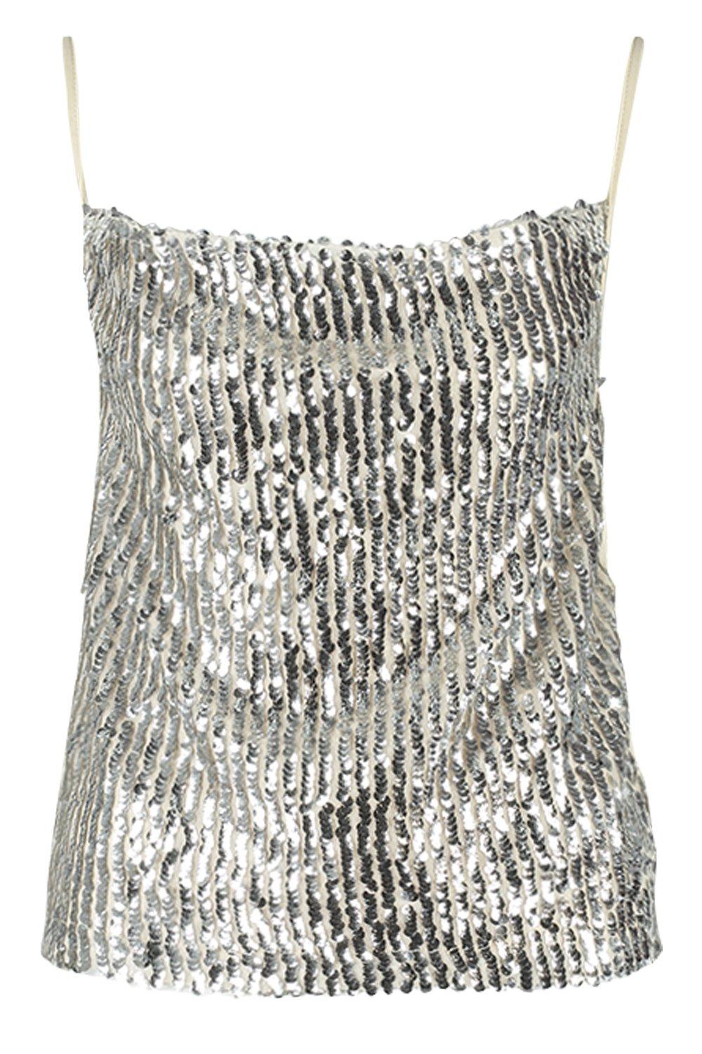 Plus Metallic Cowl Neck Camisole