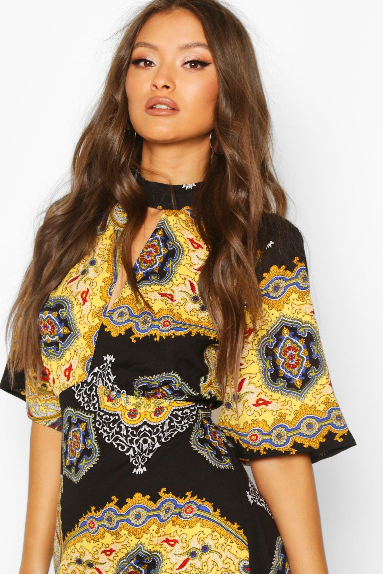 Boohoo paisley outlet print midi dress