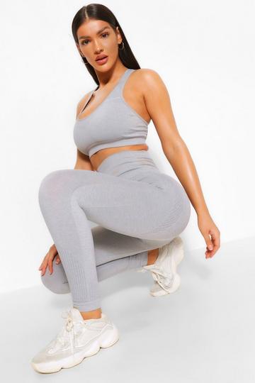 Fit Supportive Waistband Seamless Sculpt Gym Leggings grey