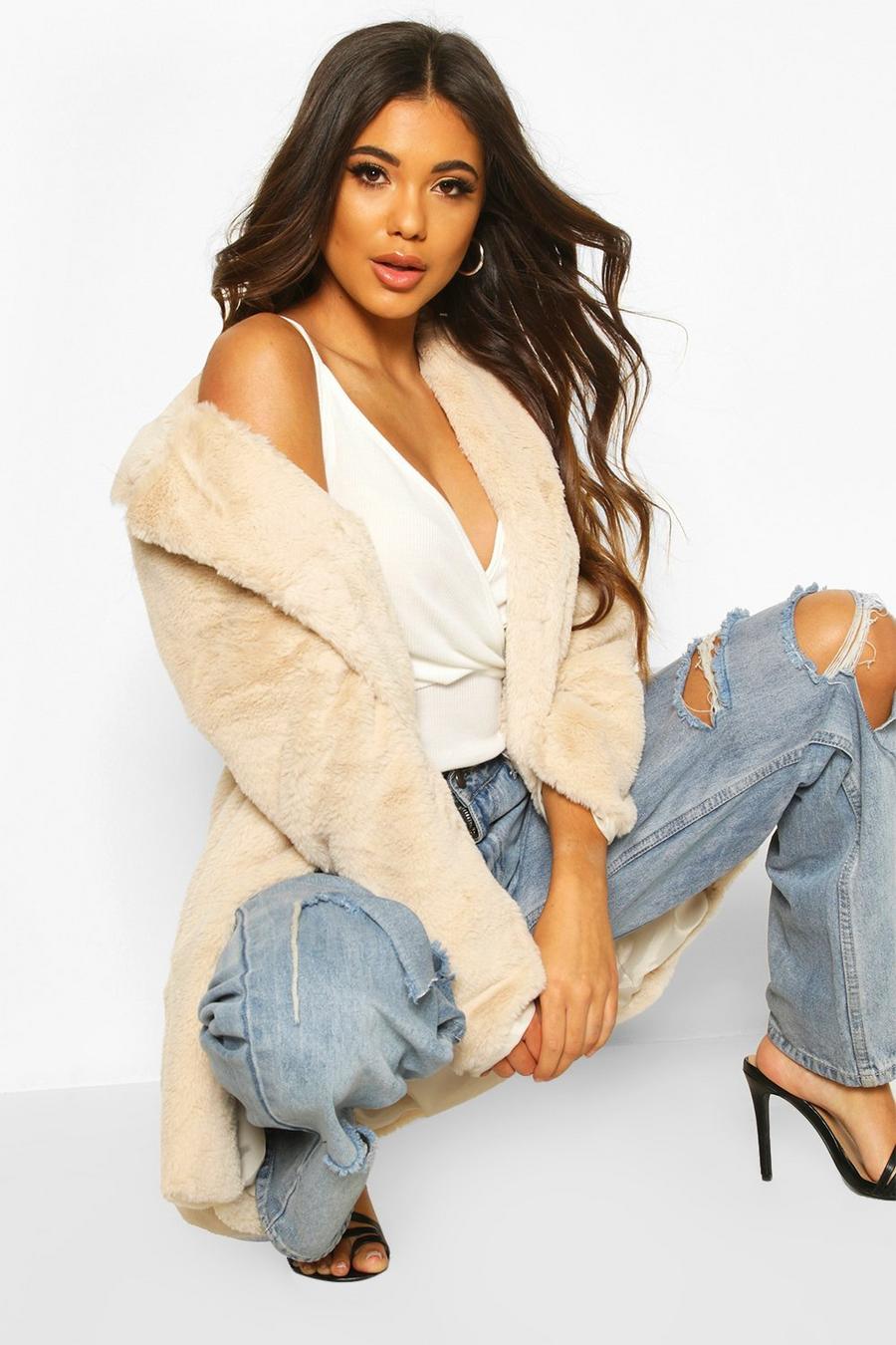 Sand Luxe Faux Fur Coat image number 1