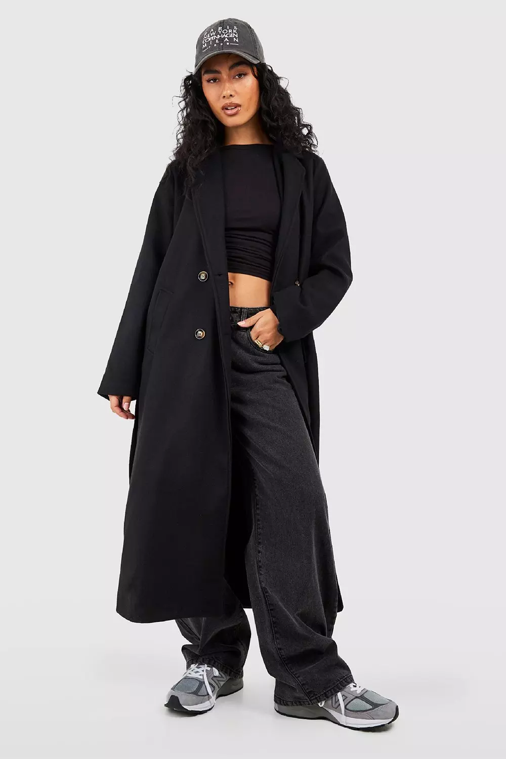 Boohoo longline clearance coat