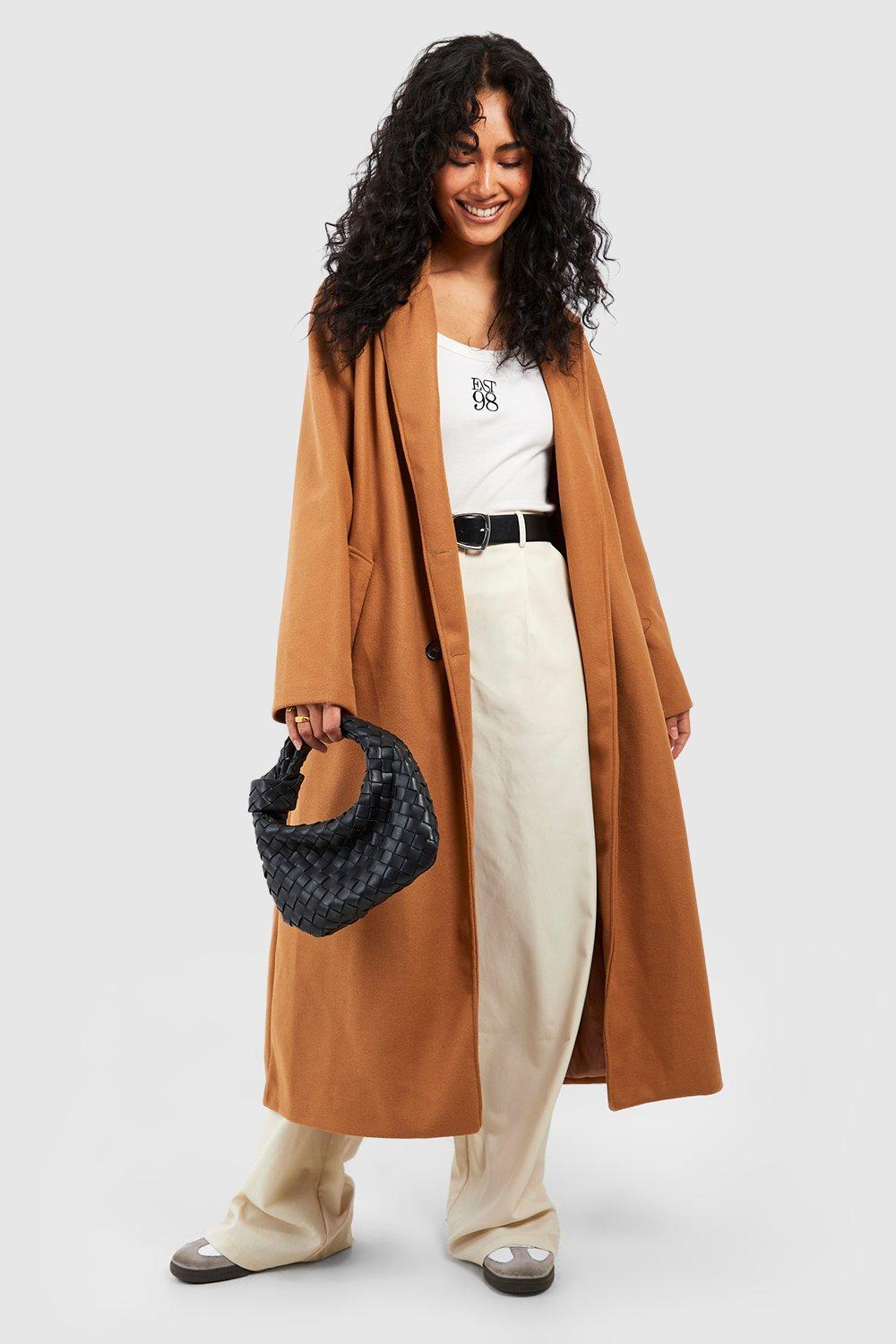 Double breasted hot sale belted coat