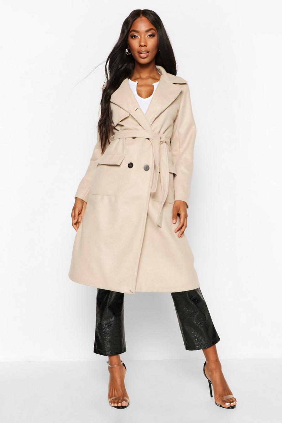 Double Breasted Trench Wool Look Coat image number 1