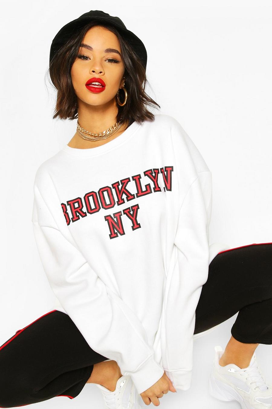White Oversized Brooklyn Sweater image number 1