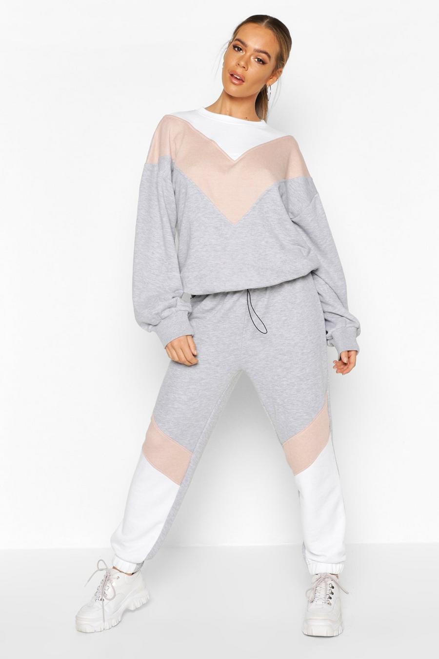 Colour Block Oversized Sweater Tracksuit image number 1