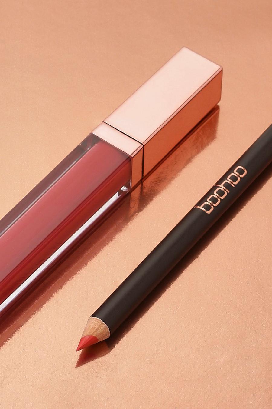 Boohoo Matte Lip Kit – Lady In Red image number 1