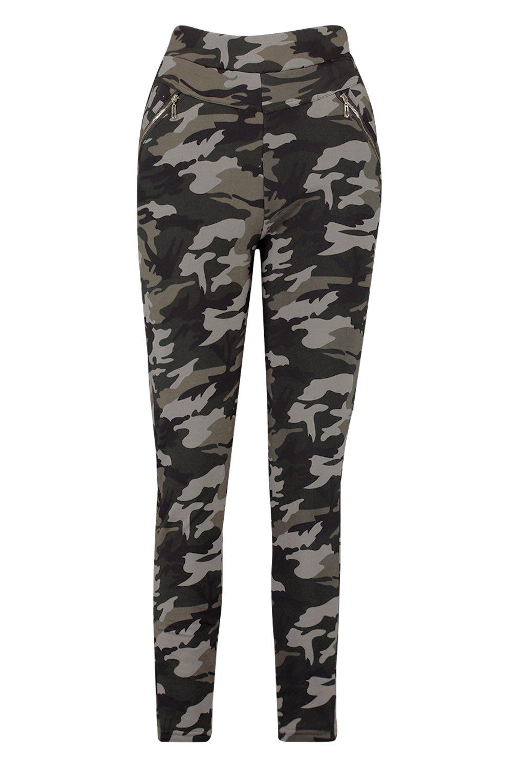 Camo Legging With Zip Feature And Fleece Lining