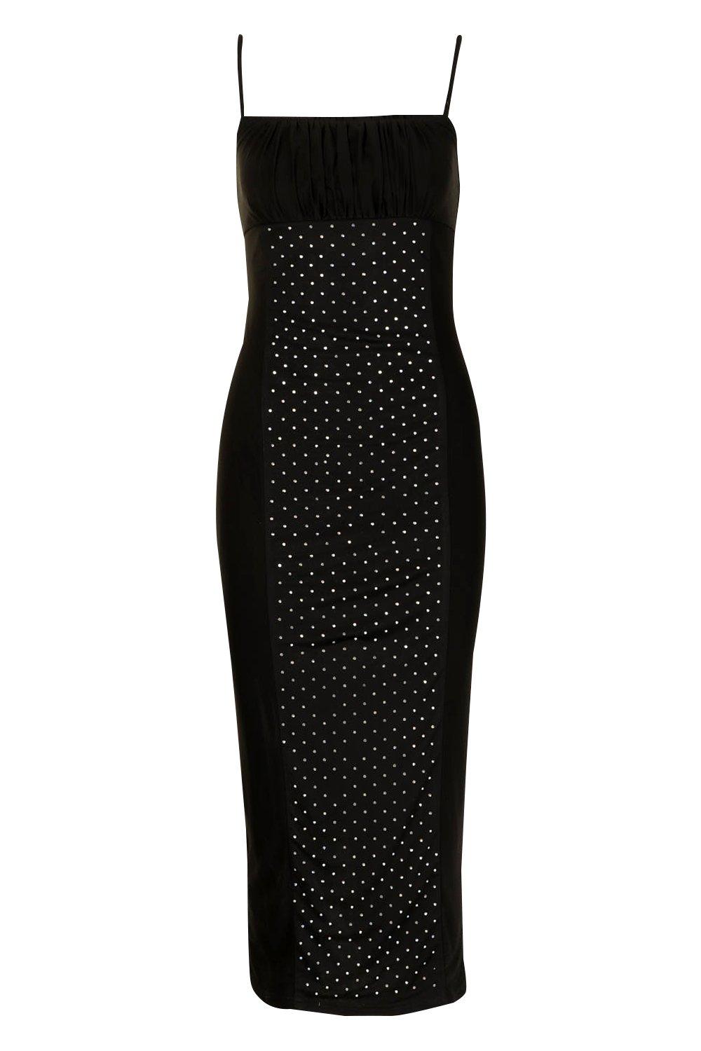 black diamante mesh dress