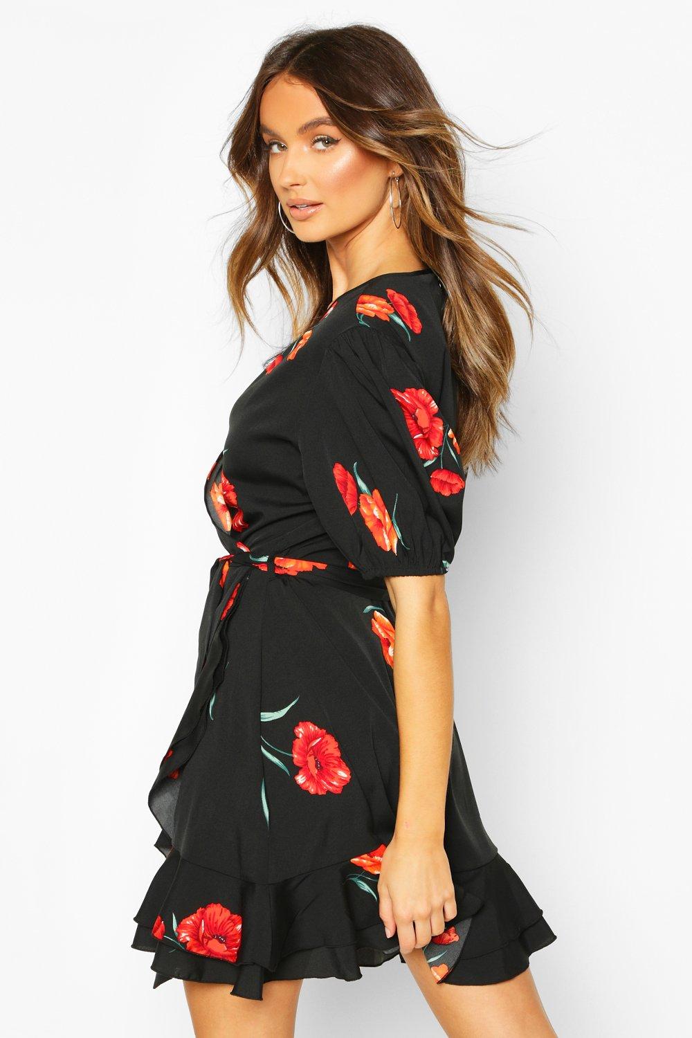 puff sleeve tea dress