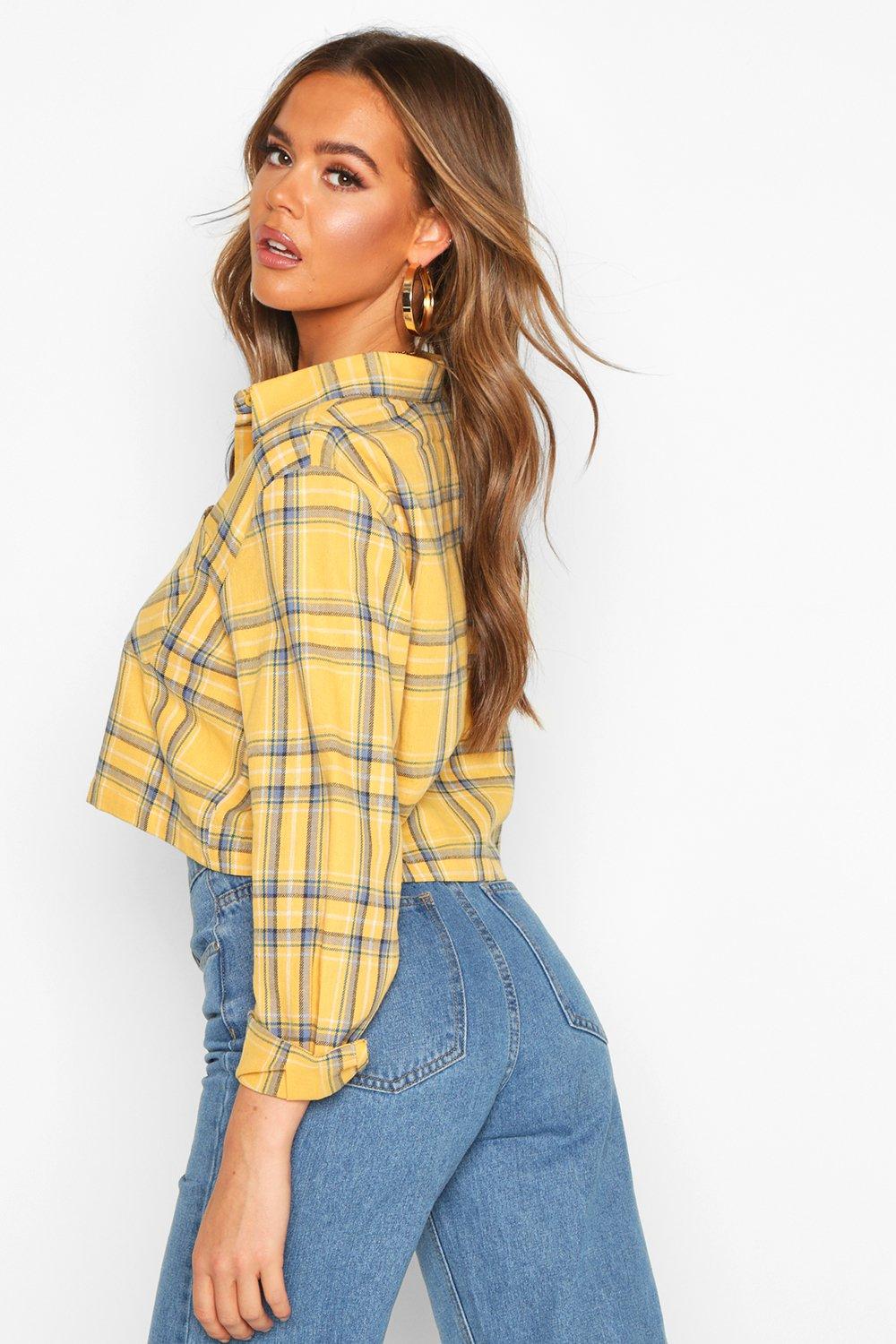 cropped flannel embellished