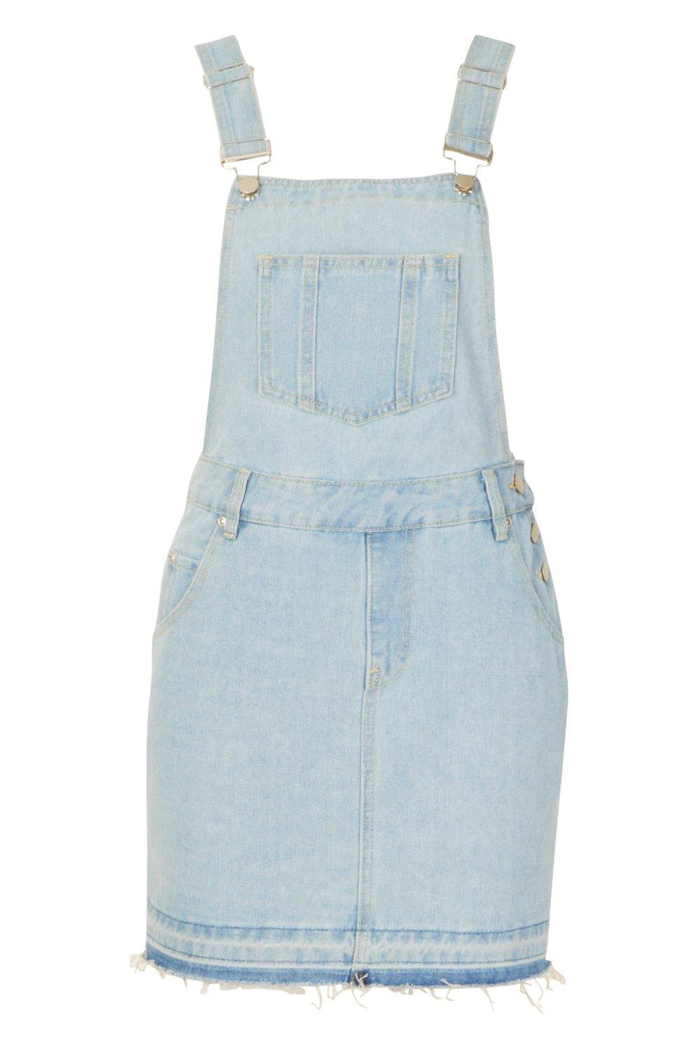 boohoo denim pinafore dress