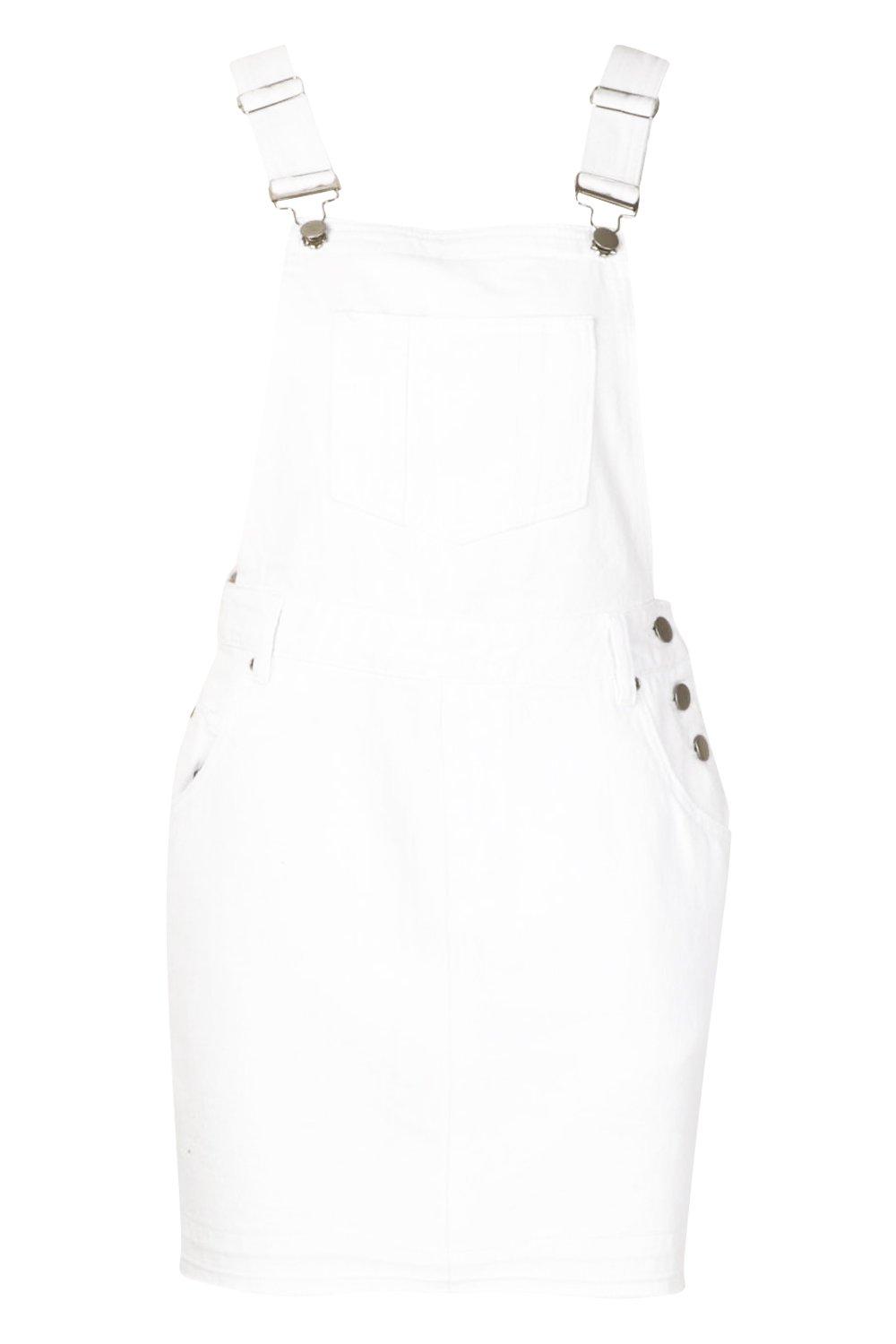 boohoo white denim dress