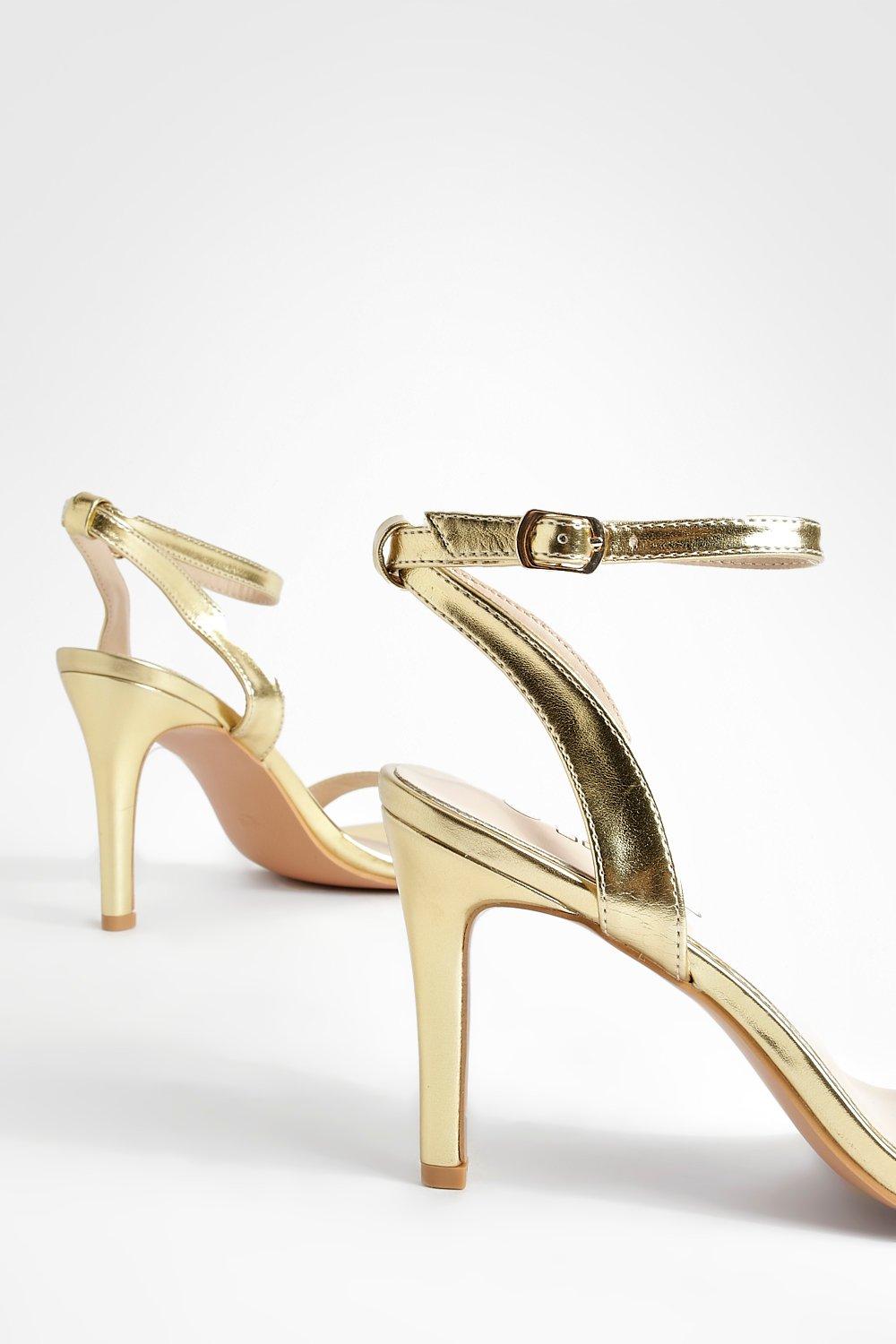 Metallic gold best sale shoes heels