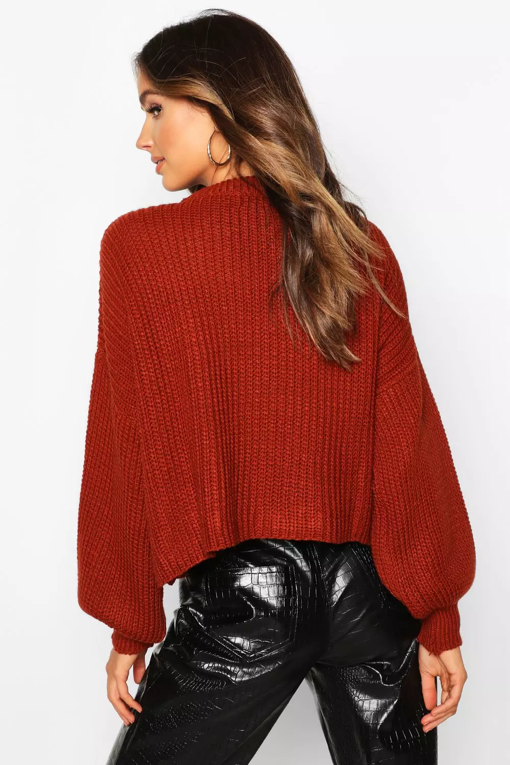 Oversized balloon outlet sleeve jumper