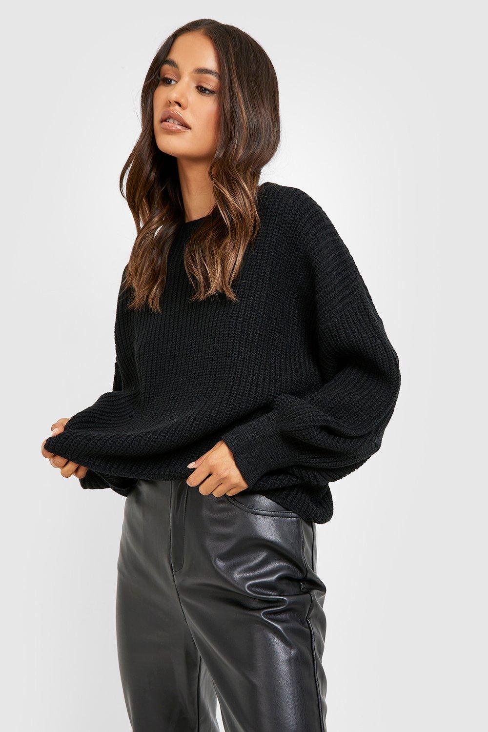 Black oversized hotsell cropped jumper